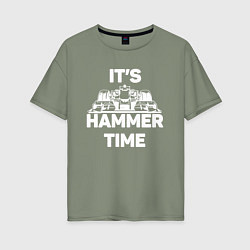 Футболка оверсайз женская It's hammer time, цвет: авокадо