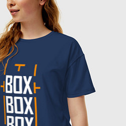Футболка оверсайз женская Box box box, цвет: тёмно-синий — фото 2