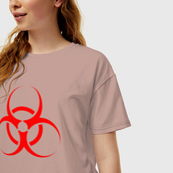 Футболка оверсайз женская BIOHAZARD, цвет: пыльно-розовый — фото 2