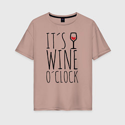 Женская футболка оверсайз Wine O'clock