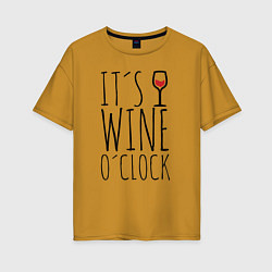 Женская футболка оверсайз Wine O'clock