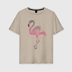 Футболка оверсайз женская Flamingo, цвет: миндальный