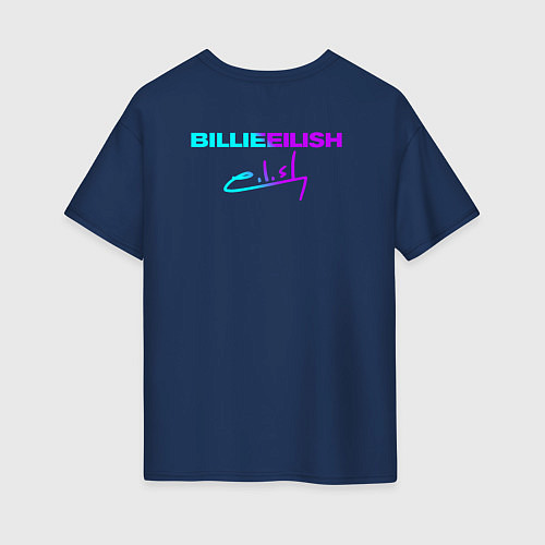 Женская футболка оверсайз BILLIE EILISH / Тёмно-синий – фото 2