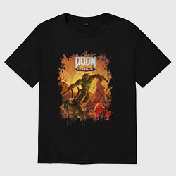 Футболка оверсайз женская DOOM, цвет: черный