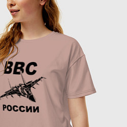Футболка оверсайз женская ВВС России, цвет: пыльно-розовый — фото 2