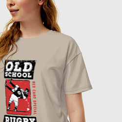 Футболка оверсайз женская Old School Rugby, цвет: миндальный — фото 2