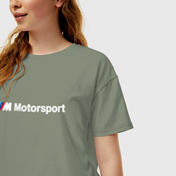 Футболка оверсайз женская БМВ Мотоспорт, цвет: авокадо — фото 2