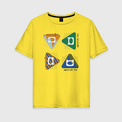 Футболка оверсайз женская Adventure time, цвет: желтый
