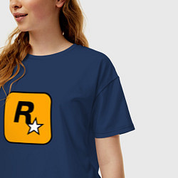 Футболка оверсайз женская Rockstar Games, цвет: тёмно-синий — фото 2