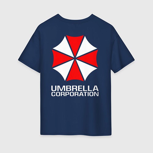 Женская футболка оверсайз UMBRELLA CORP / Тёмно-синий – фото 2