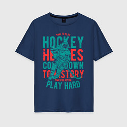 Женская футболка оверсайз Hockey