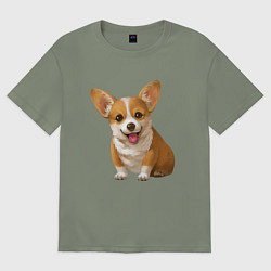 Женская футболка оверсайз Корги