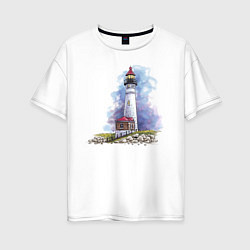 Женская футболка оверсайз Crisp Point Lighthouse