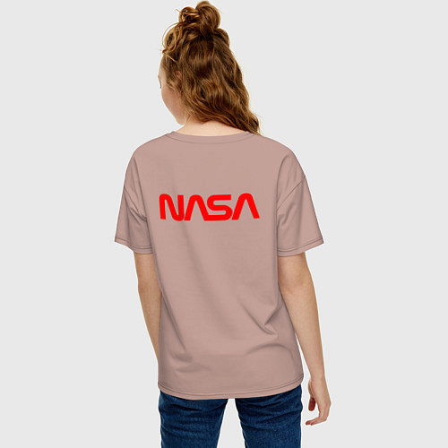 Женская футболка оверсайз NASA / Пыльно-розовый – фото 4