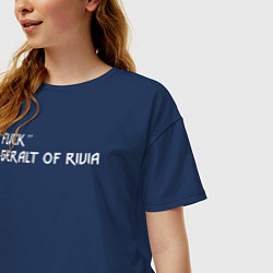 Футболка оверсайз женская Fuck, цвет: тёмно-синий — фото 2