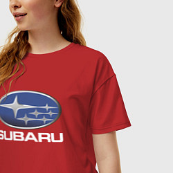 Футболка оверсайз женская SUBARU, цвет: красный — фото 2
