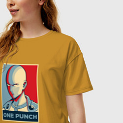 Футболка оверсайз женская ONE-PUNCH MAN, цвет: горчичный — фото 2