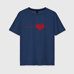 Женская футболка оверсайз Сердцебиение