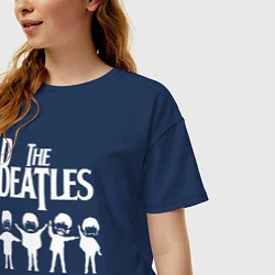 Футболка оверсайз женская Beatles, цвет: тёмно-синий — фото 2
