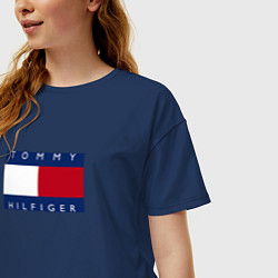 Футболка оверсайз женская TOMMY HILFIGER, цвет: тёмно-синий — фото 2