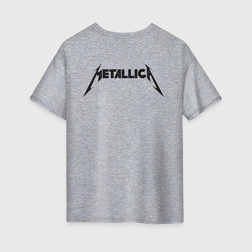 Женская футболка оверсайз Metallicaспина / Меланж – фото 2