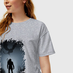 Футболка оверсайз женская ВЕДЬМАК, цвет: меланж — фото 2