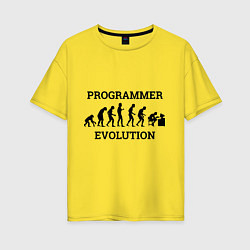 Футболка оверсайз женская Эволюция программиста, цвет: желтый