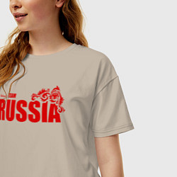 Футболка оверсайз женская Russia, цвет: миндальный — фото 2
