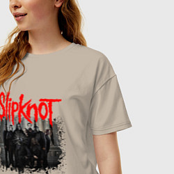 Футболка оверсайз женская SLIPKNOT, цвет: миндальный — фото 2