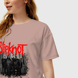 Футболка оверсайз женская SLIPKNOT, цвет: пыльно-розовый — фото 2