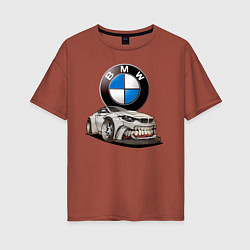 Женская футболка оверсайз BMW оскал