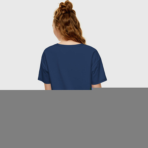 Женская футболка оверсайз Совет / Тёмно-синий – фото 4