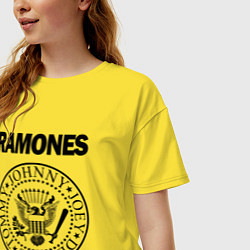 Футболка оверсайз женская RAMONES, цвет: желтый — фото 2