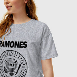 Футболка оверсайз женская RAMONES, цвет: меланж — фото 2