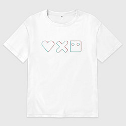 Женская футболка оверсайз LOVE DEATH ROBOTS GLITCH