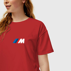 Футболка оверсайз женская BMW M LOGO 2020, цвет: красный — фото 2