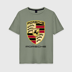 Футболка оверсайз женская PORSCHE, цвет: авокадо