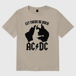Футболка оверсайз женская Let there be rock, цвет: миндальный