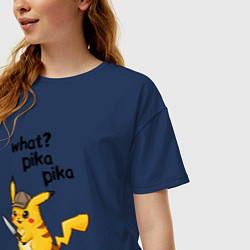 Футболка оверсайз женская PIKACHU, цвет: тёмно-синий — фото 2