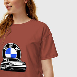 Футболка оверсайз женская BMW JDM, цвет: кирпичный — фото 2