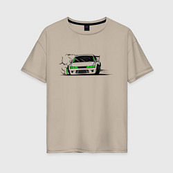 Футболка оверсайз женская Street racing Drift, цвет: миндальный