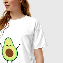 Футболка оверсайз женская Милый авокадо, цвет: белый — фото 2