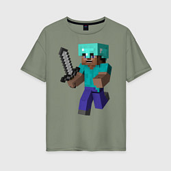 Футболка оверсайз женская Майнкрафт, цвет: авокадо