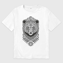 Футболка оверсайз женская Медведь, цвет: белый