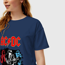 Футболка оверсайз женская ACDC, цвет: тёмно-синий — фото 2