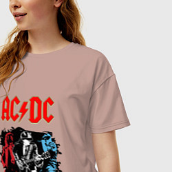 Футболка оверсайз женская ACDC, цвет: пыльно-розовый — фото 2