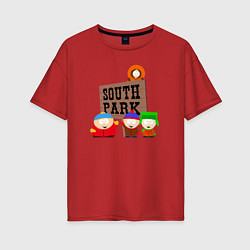 Футболка оверсайз женская South Park, цвет: красный