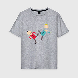 Футболка оверсайз женская South Park Терренс и Филлип, цвет: меланж