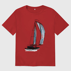 Женская футболка оверсайз Парусник