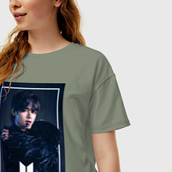 Футболка оверсайз женская BTS Black Swan, цвет: авокадо — фото 2